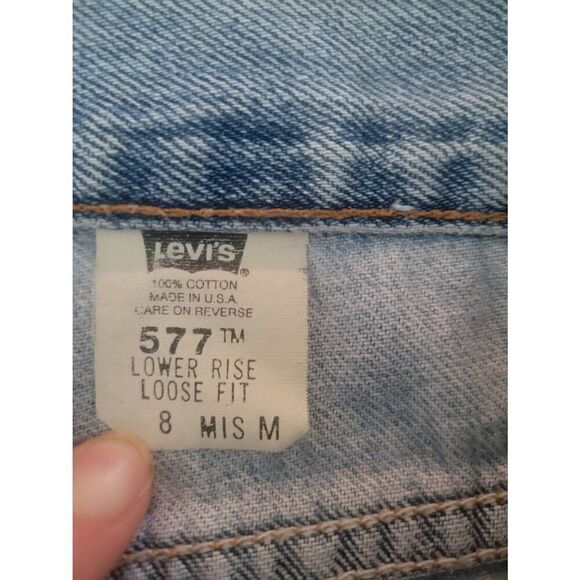 Levi's Vintage 577 Jeans Lower Rise Loose Fit Repurposed Cut-off Shorts Jhorts S - Picture 7 of 12